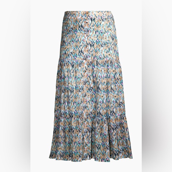 NWT NIC+ZOE Up Beat Ikat Tiered Maxi Skirt size PL Still available at Saks Fifth - Picture 1 of 13